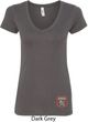 Dodge Garage Bottom Print Ladies V-Neck Shirt