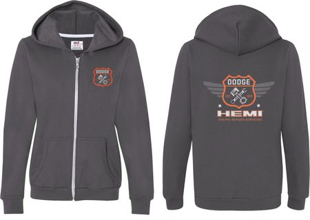 Dodge Garage Hemi (Front & Back) Ladies Full Zip Hoodie