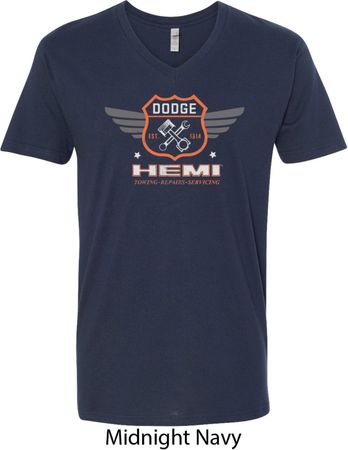Dodge Garage Hemi Mens V-Neck Shirt