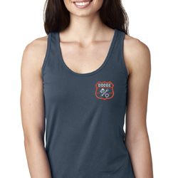 Dodge Garage Pocket Print Ladies Ideal Tank Top
