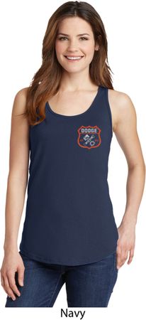 Dodge Garage Pocket Print Ladies Tank Top