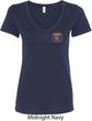 Dodge Garage Pocket Print Ladies V-Neck Shirt