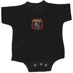 Dodge Garage Small Print Baby Onesie