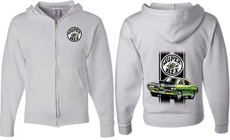 Dodge Green Super Bee (Front & Back) Full Zip Hoodie