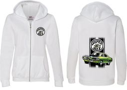 Dodge Green Super Bee (Front & Back) Ladies Full Zip Hoodie