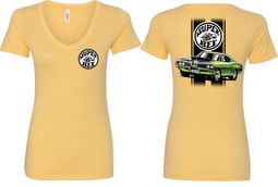 Dodge Green Super Bee (Front & Back) Ladies V-neck