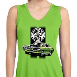 Dodge Green Super Bee Ladies Sleeveless Moisture Wicking Shirt Dodge Green Super Bee Ladies Sleeveless Moisture Wicking Shirt