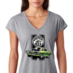 Dodge Green Super Bee Ladies Tri Blend V-Neck Shirt Dodge Green Super Bee Ladies Tri Blend V-Neck Shirt