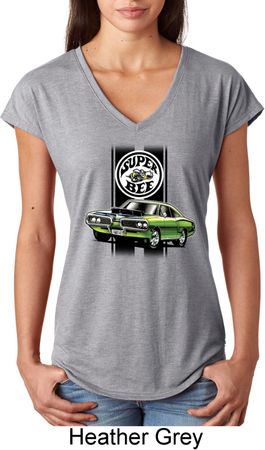 Dodge Green Super Bee Ladies Tri Blend V-Neck Shirt