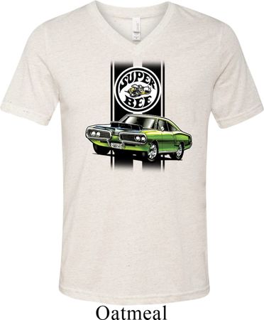 Dodge Green Super Bee Mens Tri Blend V-neck Shirt