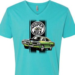Dodge Green Super Bee Mens V-Neck Shirt Dodge Green Super Bee Mens V-Neck Shirt