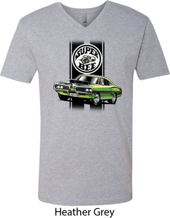Dodge Green Super Bee Mens V-Neck Shirt