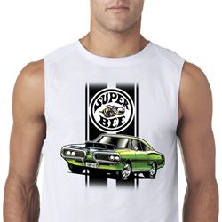 Dodge Green Super Bee Mens White Sleeveless T-Shirt Dodge Green Super Bee Mens White Sleeveless T-Shirt