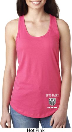 Dodge Guts and Glory Ram Logo Bottom Print Ladies Ideal Tank Top