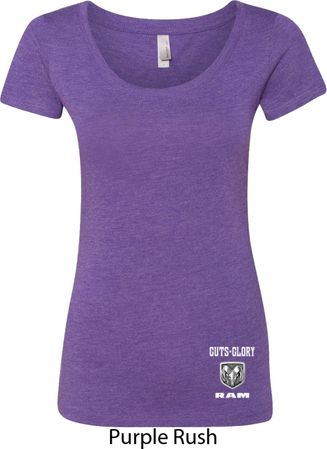Dodge Guts and Glory Ram Logo Bottom Print Ladies Scoop Neck Shirt