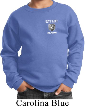 Dodge Guts and Glory Ram Logo Pocket Print Kids Sweat Shirt