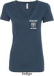 Dodge Guts and Glory Ram Logo Pocket Print Ladies V-Neck Shirt