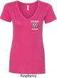 Dodge Guts and Glory Ram Logo Pocket Print Ladies V-Neck Shirt