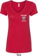 Dodge Guts and Glory Ram Logo Pocket Print Ladies V-Neck Shirt