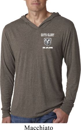 Dodge Guts and Glory Ram Logo Pocket Print Lightweight Hoodie Shirt