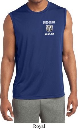 Dodge Guts and Glory Ram Logo Pocket Print Mens Sleeveless Dry Wicking