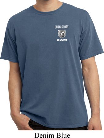 Dodge Guts and Glory Ram Logo Pocket Print Pigment Dyed Shirt