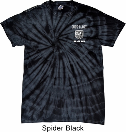 Dodge Guts and Glory Ram Logo Pocket Print Spider Tie Dye Shirt