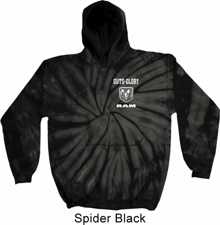 Dodge Guts and Glory Ram Logo Pocket Print Tie Dye Hoody