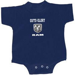 Dodge Guts and Glory Ram Logo Small Print Baby Onesie
