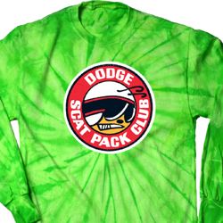 Dodge Shirt Dodge Scat Pack Club Long Sleeve Tie Dye Tee T-shirt Dodge Shirt Dodge Scat Pack Club Long Sleeve Tie Dye Tee T-shirt