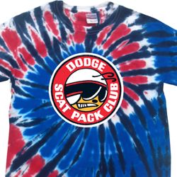 Dodge Shirt Dodge Scat Pack Club Patriotic Tie Dye Tee T-shirt Dodge Shirt Dodge Scat Pack Club Patriotic Tie Dye Tee T-shirt