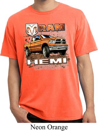 Dodge Shirt Ram Hemi Trucks Pigment Dyed Tee T-Shirt