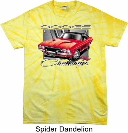 Dodge Shirt Red Challenger Spider Dandelion Spider Tie Dye Tee T-shirt