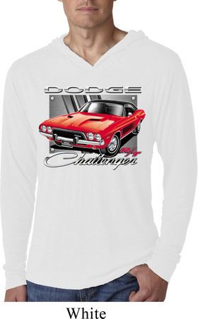 Dodge Shirt Red Challenger White Lightweight Hoodie Tee T-Shirt