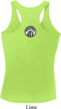 Dodge Super Bee Circle Back Print Ladies Dry Wicking Racerback Tanktop