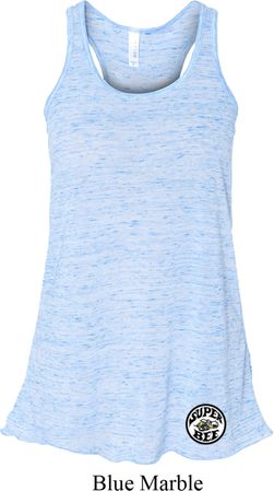 Dodge Super Bee Circle Bottom Print Ladies Flowy Racerback Tanktop