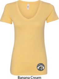 Dodge Super Bee Circle Logo Bottom Print Ladies V-Neck Shirt Dodge Super Bee Circle Logo Bottom Print Ladies V-Neck Shirt