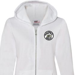Dodge Super Bee Circle Logo Pocket Print Ladies Full Zip Hoodie