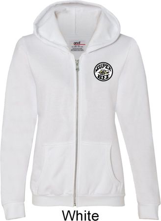 Dodge Super Bee Circle Logo Pocket Print Ladies Full Zip Hoodie