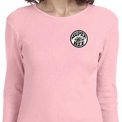 Dodge Super Bee Circle Logo Pocket Print Ladies Long Sleeve Shirt