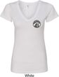 Dodge Super Bee Circle Logo Pocket Print Ladies V-Neck Shirt