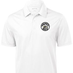 Dodge Super Bee Circle Pocket Print Mens White Textured Polo Shirt Dodge Super Bee Circle Pocket Print Mens White Textured Polo Shirt