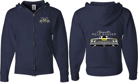 Dodge Yellow Plymouth Roadrunner (Front & Back) Full Zip Hoodie