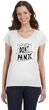 Don't Panic Toilet Paper Ladies Social Distancing Fit V-Neck T-Shirt