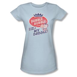 Double Bubble Shirt Juniors Don't Burst Light Blue T-Shirt