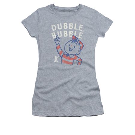 Double Bubble Shirt Juniors Pointing Athletic Heather T-Shirt