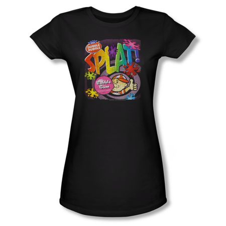 Double Bubble Shirt Juniors Splat Gum Black T-Shirt