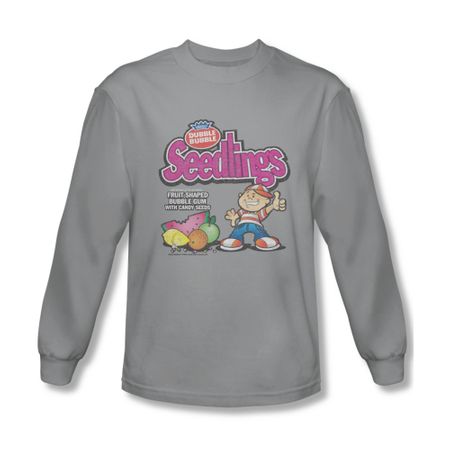 Double Bubble Shirt Seedlings Long Sleeve Athletic Heather Tee T-Shirt