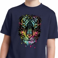 Dripping Neon Tiger Kids Moisture Wicking Shirt