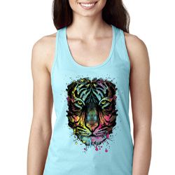 Dripping Neon Tiger Ladies Ideal Tank Top Dripping Neon Tiger Ladies Ideal Tank Top